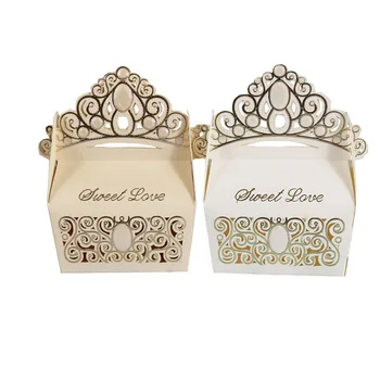 

Best selling Gold Foiling Wedding Candy Gift Box Wedding Cake Box Goodie Box Packaging Festive & Party Supplies