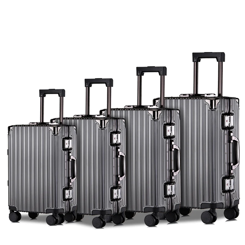

2019 Aluminum Frame Material TSA Password Lock Universal Wheel Suitcase 20/24 inch Large Capacity Drop-Proof Boarding Flight Box