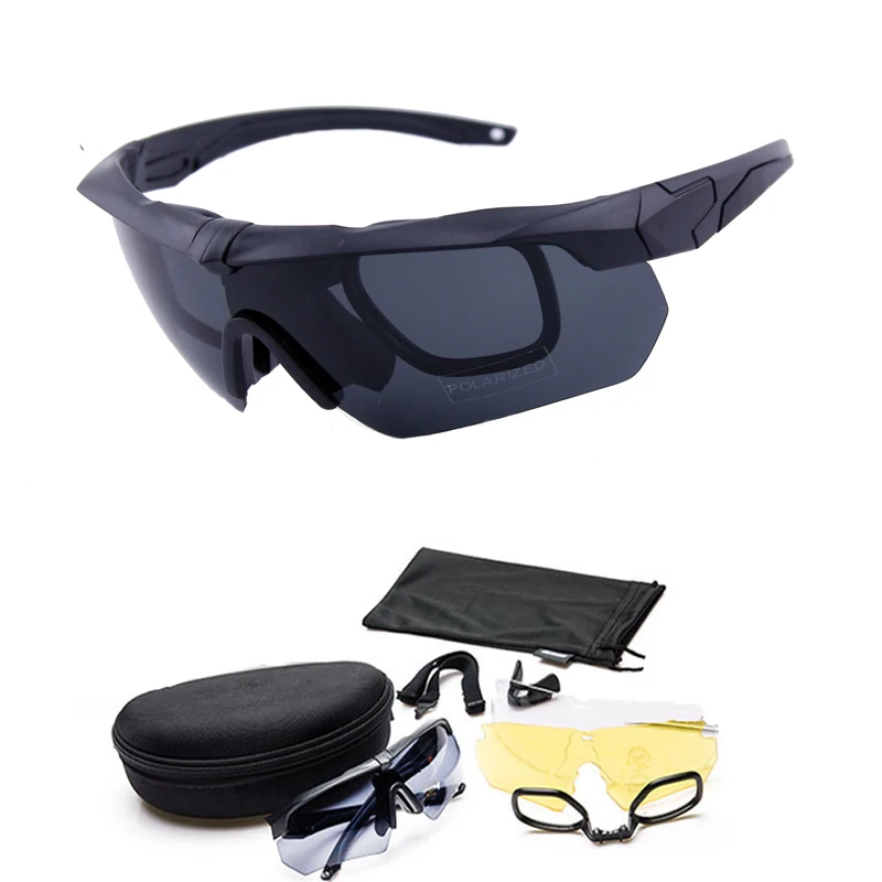 Модные солнцезащитные очки, армейские очки, военные солнцезащитные очки с 3 линзами, набор, мужские тактические солнцезащитные очки для вождения, спортивные очки oculos Gafas lunettes