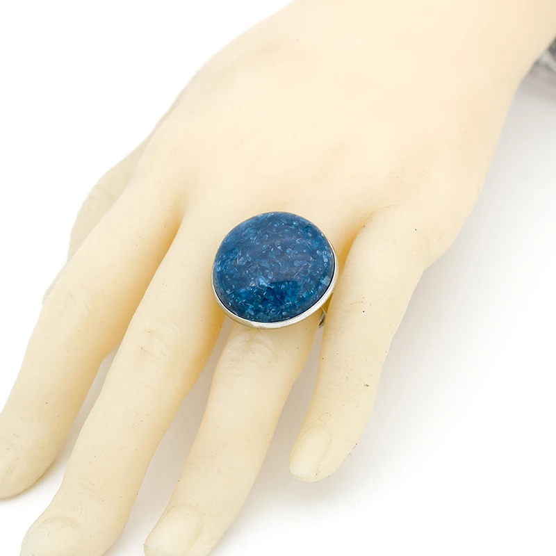 20 Pcs/Lot Vintage Jewelry Retro Imitated Natural Round Stone Women Rings Adjustable Size Wholesale Party Gifts