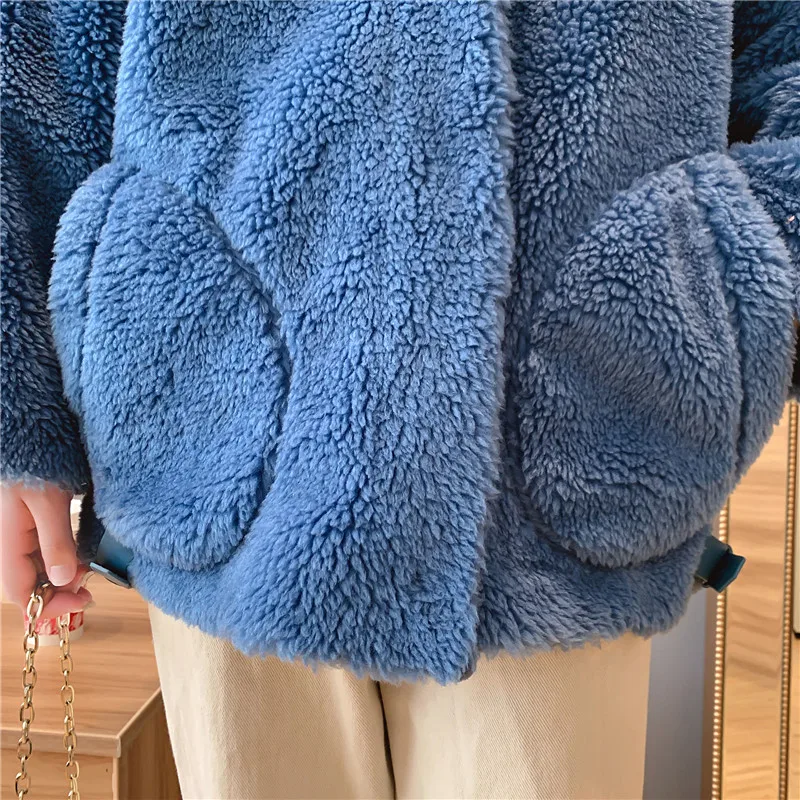 Новое зимнее женское утепленное плотное натуральный оторочка из овечьей шерсти пальто женские ботфорты с плюшевой подкладкой из натурального меха, пальто женсткая куртка