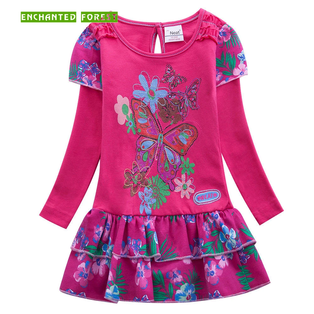 Платья для девочек; детская одежда; хлопковые милые детские Платья с цветочным рисунком для девочек; платье принцессы с длинными рукавами для девочек; Одежда для девочек