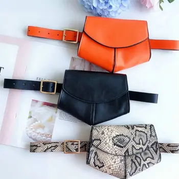 

2020 Fashion Women PU Leather Waist Fanny Pack Belt Waist Phone Pouch Chest Bags Purse Wallet