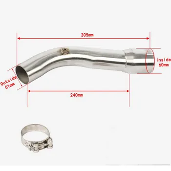 

Motorcycle Exhaust Middle Pipe Round Muffler Exhaust Middle Pipe for FZ1 FZ1000 FZ1N 2006-2015 without exhaust Two Colors
