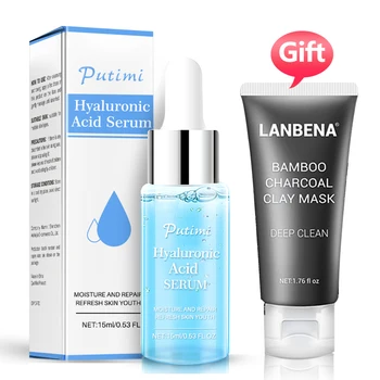 

PUTIMI Hyaluronic Acid Face Serum Moisturizing Face Cream Skin Repair Essence Anti Wrinkle Acne Treatment Whitening Face Cream