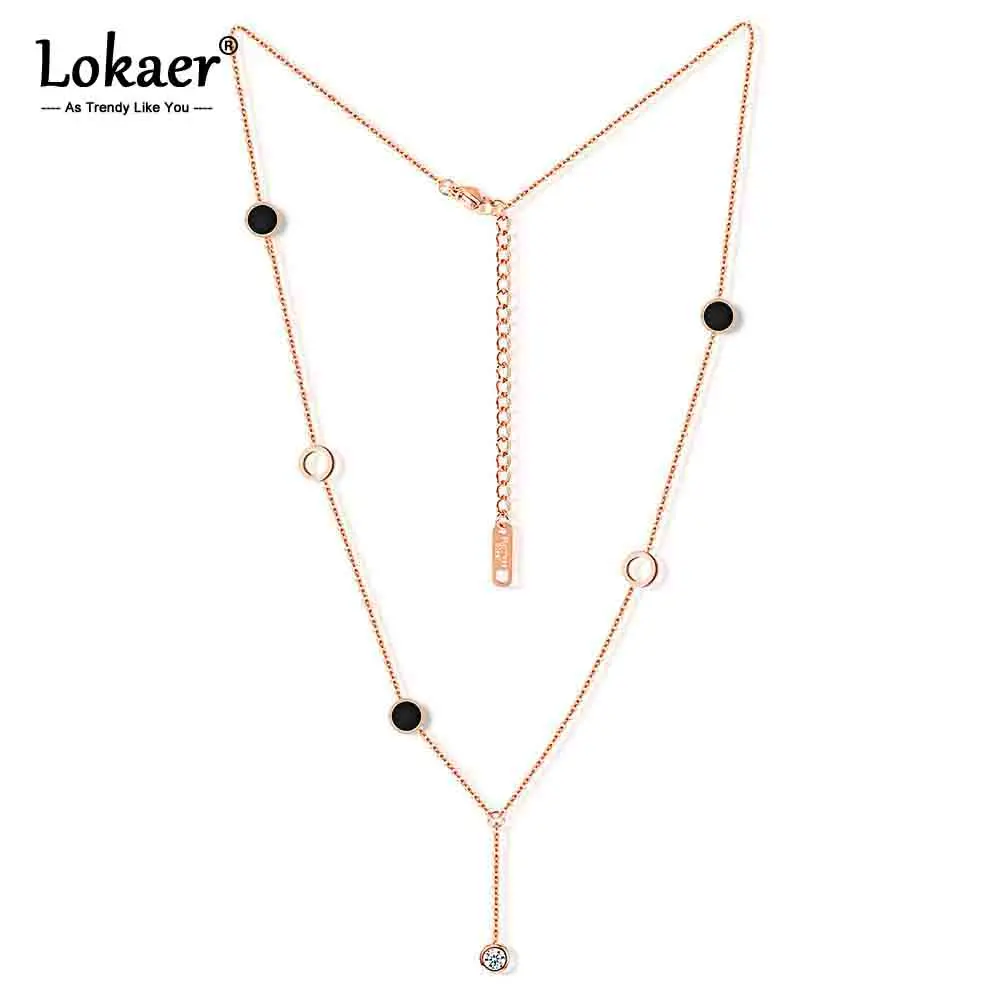 Ожерелье чокер Lokaer N17060 женское из нержавеющей стали модное ожерелье под розовое