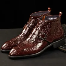 Classic Mens Genuine Leather Boots Autumn Alligator Skin Boots Shoes Men Quality Cow Leather Ankle Boots Plus Size Classic Mens Genuine Leather Boots Autumn Alligator Skin Boots Shoes Men Quality Cow Leather Ankle Boots Plus Size