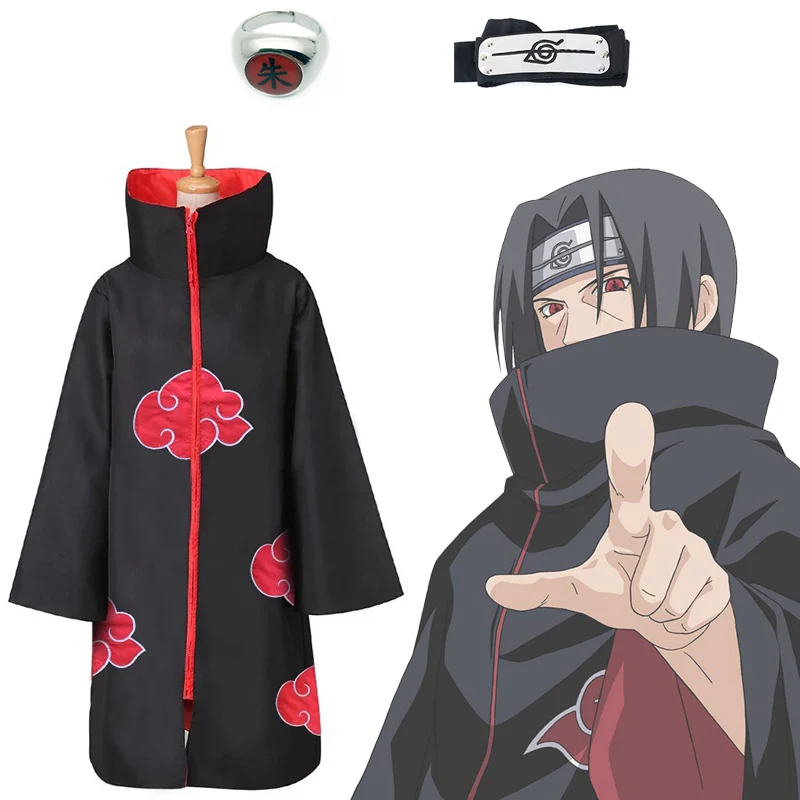 Костюм Наруто из аниме косплея ветровка аксессуары Uchiha Itachi плащ на Хэллоуин| |