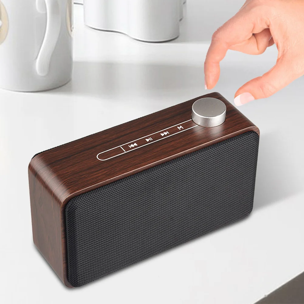 Домашний Сенсорный Стерео Bluetooth динамик портативный Деревянный 3D TF карта металлическая ручка usb зарядка многофункциональная музыка беспроводной бас