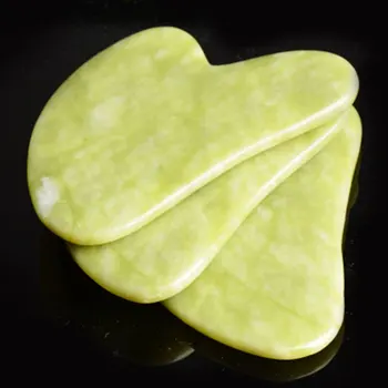 

2PCS Natural Jade Scraping Board Heart Type Facial Scraping Plate Facial Massage Lift Tool