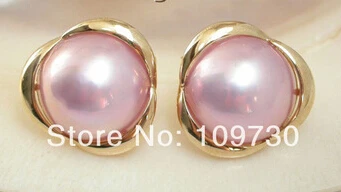 Бесплатная доставка&gt серьги с жемчугом 19 мм из настоящего розового маби южным