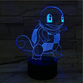 

Pokemon Go Squirtle Figure Children's Night Light LED Touch Sensor Color Changing Bedroom luminaria 3D Table Lamp RGB Squirtle