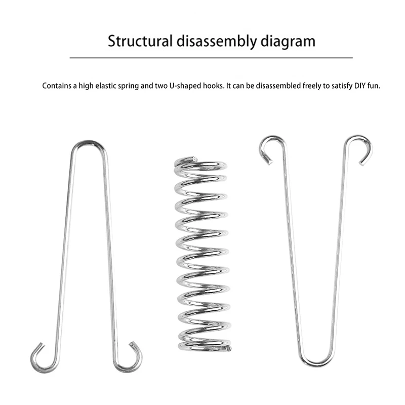 Camping Tent Accessories 5/10Pcs/set Steel Tent Wind Rope Spring Buckle Tent Tensioner Camping Deck Pegs with Carabiner Clips Awning Tightener Fixed Hook