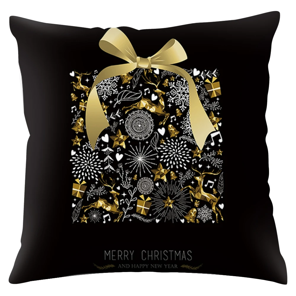 Pillowcase 45x45cm H Счастливого Рождества мебель чехлы на сиденья протектор чехол Санта Клаус печатных диван Чехлы 1/2/3 сидения, цена производителя для Гостиная - Цвет: Pillowcase 45x45cm H