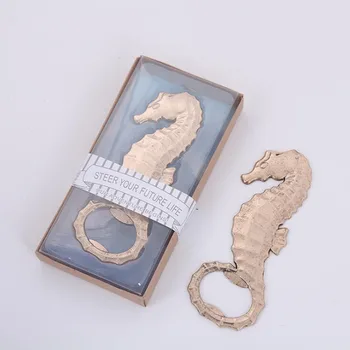 

10pcs/lot Baby Shower Return Gift Hippocampus Bottle Opener Personalized Present Wedding Souvenirs Alloy Gifts Box For Guest