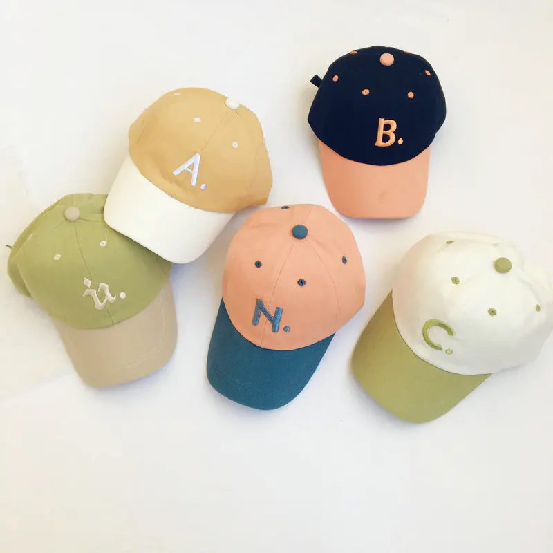 Embroidered Letter Toddler Baby Baseball Caps For Boys Girls Spring Summer Outdoor Sun Hats Adjustable Kids Visors Unisex Bonnet winter baseball cap