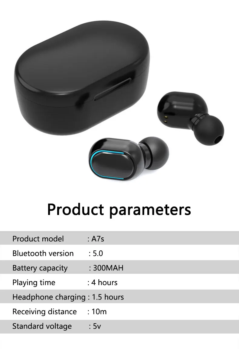Caridite I7 TWS Bluetooth Earphone New Arrival Wireless Super Bass Stereo Headset LED Digital Display Earbuds Portable Headphone