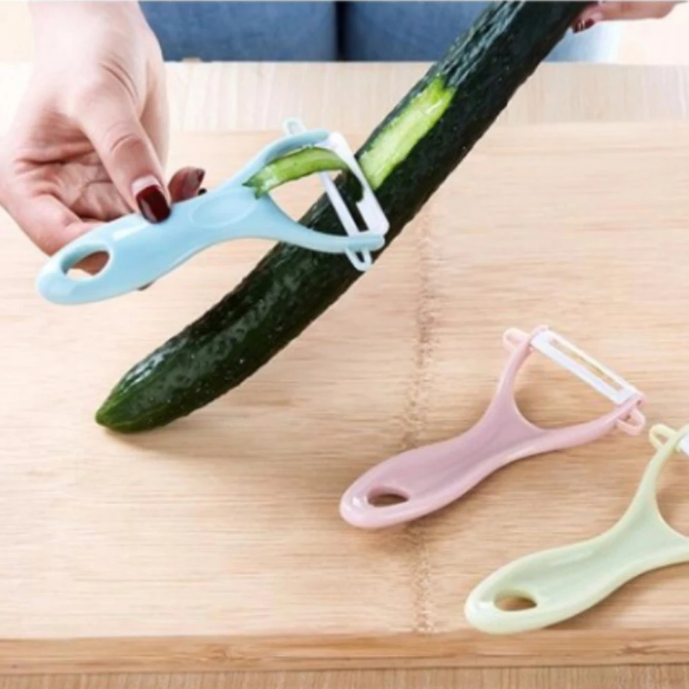 

3 Colours Creative Ceramic Fruit Vegetable Peeler Kitchen Multi-function Apple Scraping Fruit Paring Knife Fruit Tools