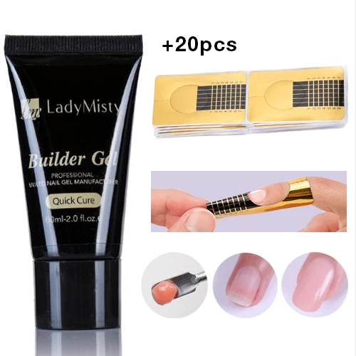 Natural Pink Ladymisty 60 мл полигель для ногтей быстрое наращивание ногтей кристаллический желе полигель для ногтей УФ светодиодный Твердый акриловый строительный гель для ногтей - Цвет: Natural Pink