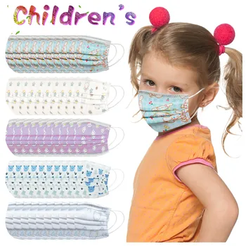 

Cartoons Printed Masks Ear Loop Kids faceMasks Disposable Three-layer face mask cover mouth 50PC Mask mascarillad desechables