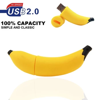 

Banana USB Flash Drive Cute Cartoon 32GB Pen Drive 16GB 8GB 4GB 100% Real Capacity 64GB Memory Stick Popular Pendrive Cle Usb