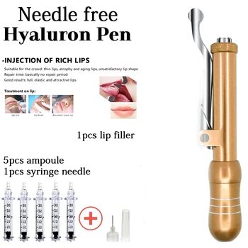 

Gold 0.3ml hialuronico pen no-needle high pressured Noninvasive Nebulizer gun with Hyaluronic acid gel skin lifting anti-aging