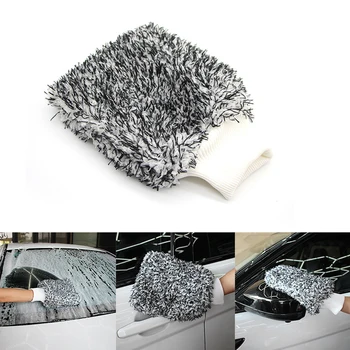 

AOZBZ High Density Soft Absorptive Glove Car Cleaning Ultra Soft Auto Detailing Microfiber Madness Wash Cloth Mitt New
