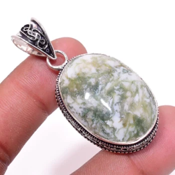 

Tree Agates Pendant Silver Overlay over Copper , 53 mm, P5661