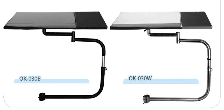 Tavolino Regolabile Per Computer Portatile – Con Supporto Per Mouse E Tappetini – In Acciaio Inox E ABS – Altezza Regolabile, Inclinabile E Girevole A 360°