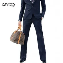 Весенние и летние новые мужские брюки с микро-колокольчиком, деловые повседневные корейские тонкие брюки, мужские однотонные нежелезные брюки