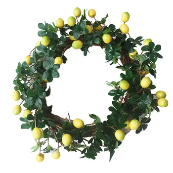 

Artificial Flower Wreath Hanging Decoration Spring Fruit Wreath For Front Door Home Party Decoration With Green Leaves 38-75cm M