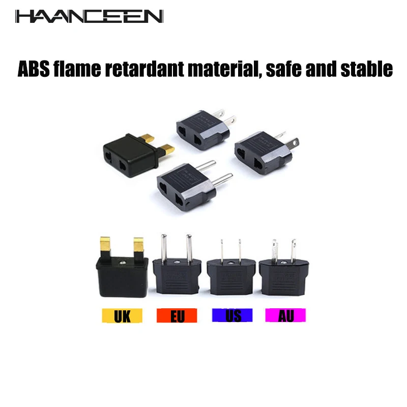 

10 Pcs/lot EU Power Adapter Plug 10A USA to Euro Europe Wall Power Charge Outlet Sockets US 2 Flat Pin to EU 2 Round Pin Plug