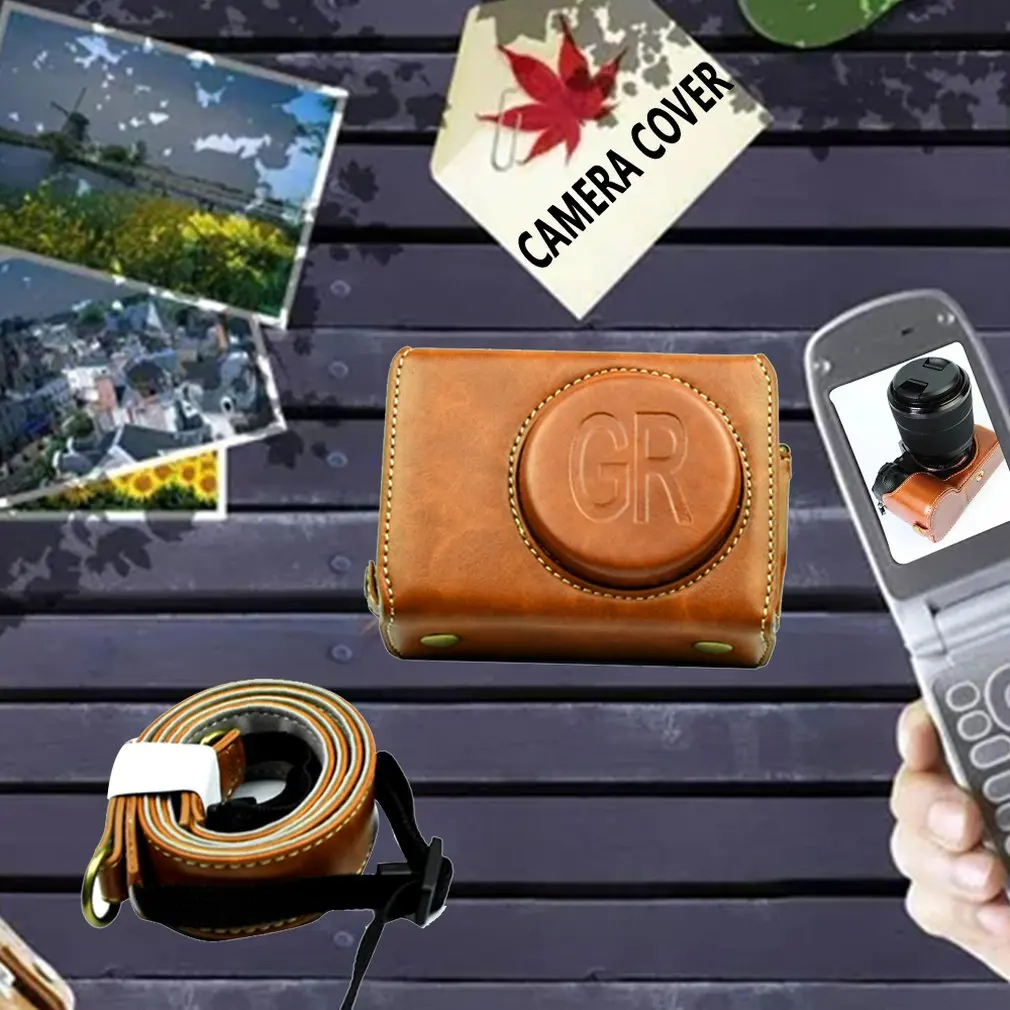 

Pu Leather Camera Bag Case Cover Pouch For Ricoh Gr Grii For Ocotex Protection Durable Portable Camera Accessories