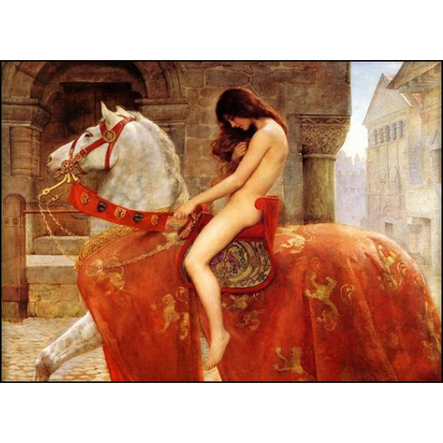 

Nayachic 5d Diamond Embroidery Painting Lady Godiva England Oil Painting Crystal Mosaic Cross Stitch Full Mosaic Art Pj982