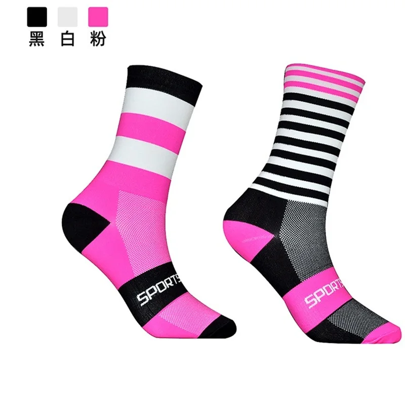 24 цвета, модные велосипедные носки, брендовые велосипедные носки для мужчин и женщин, профессиональные дышащие спортивные носки, баскетбольные Носки - Цвет: Cai-heifen