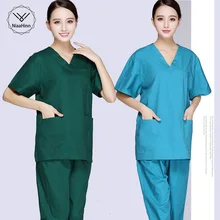 Унисекс медсестры медицинские услуги топы и брюки для женщин эластичный шнурок талии рабочие скрабы набор медсестры одежда доктора Рабочая одежда