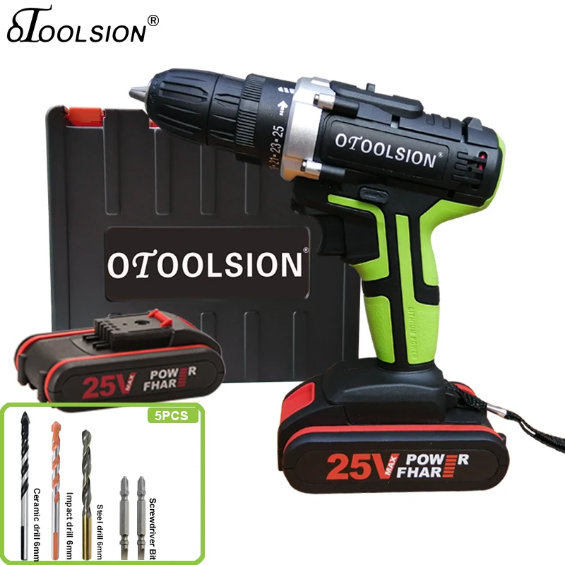 Электрическая дрель OTOOLSION 1 5 Ач 25 в + ток беспроводная электроинструменты
