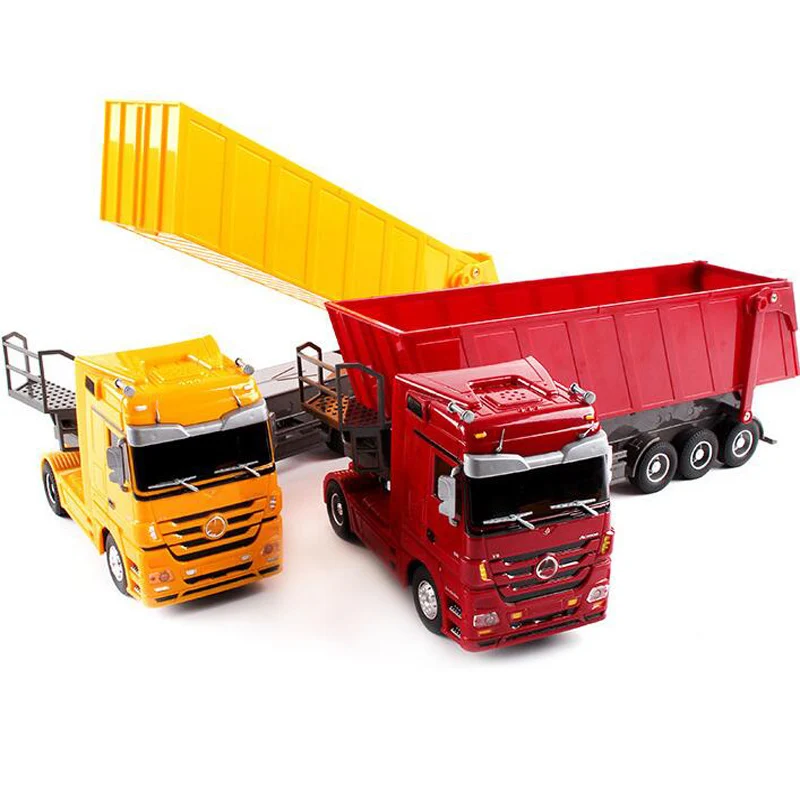 Children's Remote Control Toy Dump Truck Truck 2.4GHZ Remote Control Car Dump Truck Engineering Car Six-Way Remote Control Car