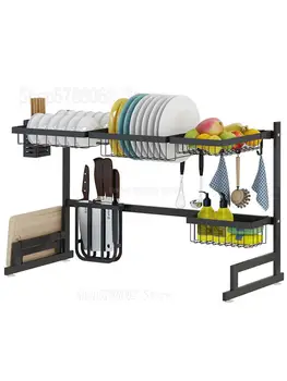 

Stable Stainless Steel Kitchen Rack Sink Dish Rack Drain Dish Rack Kitchen Utensils Storage Supplies Bearing 40kg