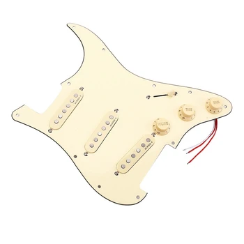 

Electric Guitar Loaded Pickguard 3-Ply SSS PVC Pickguard with 3 ALNICO V Single Coil Pickups 5-Way Switch