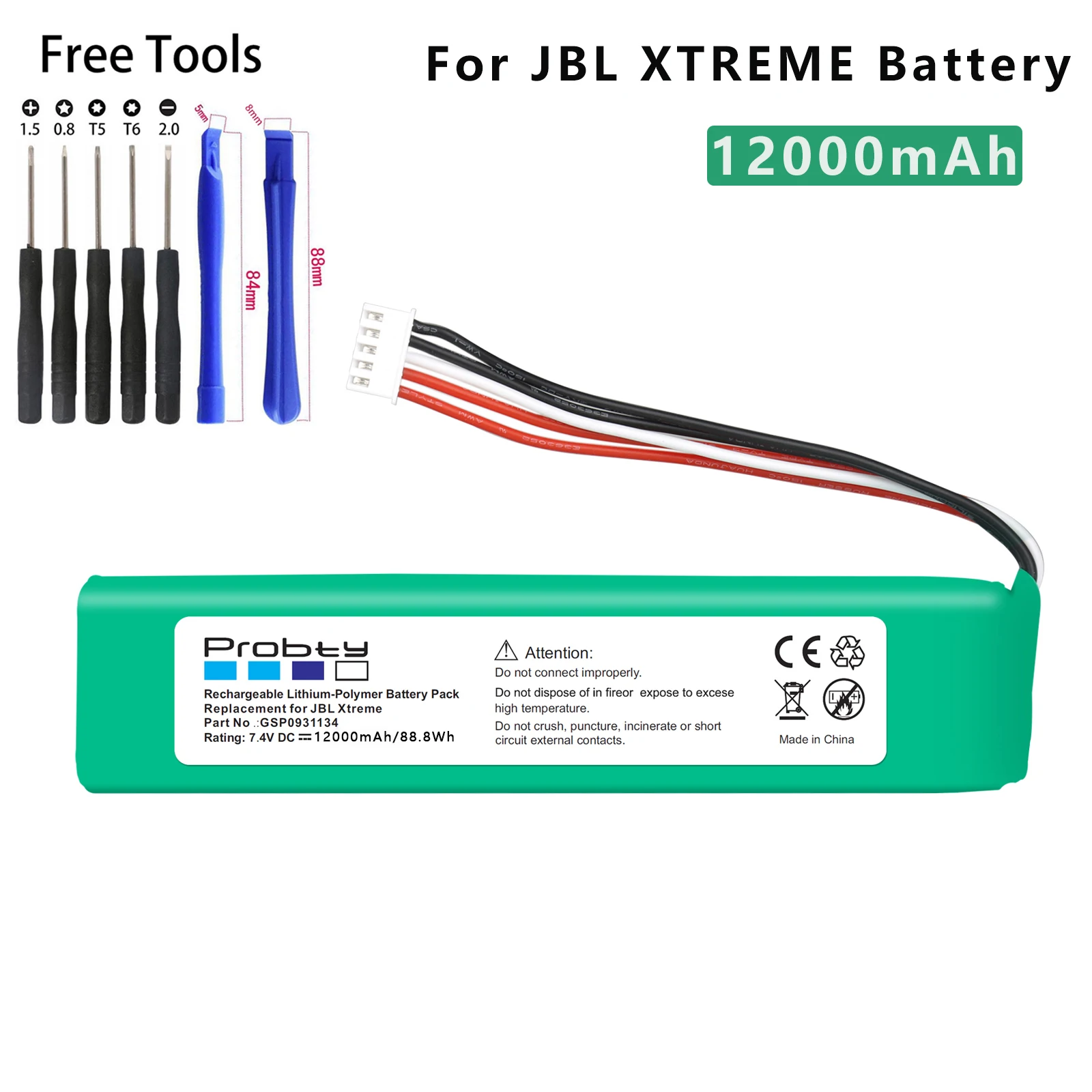 

12000mAh GSP0931134 Battery for JBL XTREME Xtreme 1 Xtreme1 Speaker Batteries