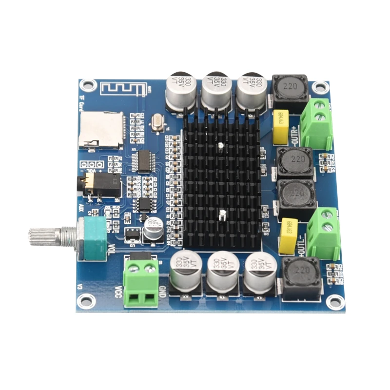 HIFIDIY LIVE XH-A105 Bluetooth 5.0 TDA7498 digital amplifier board 2x100W speaker Stereo Audio AMP Module Support TF Card AUX