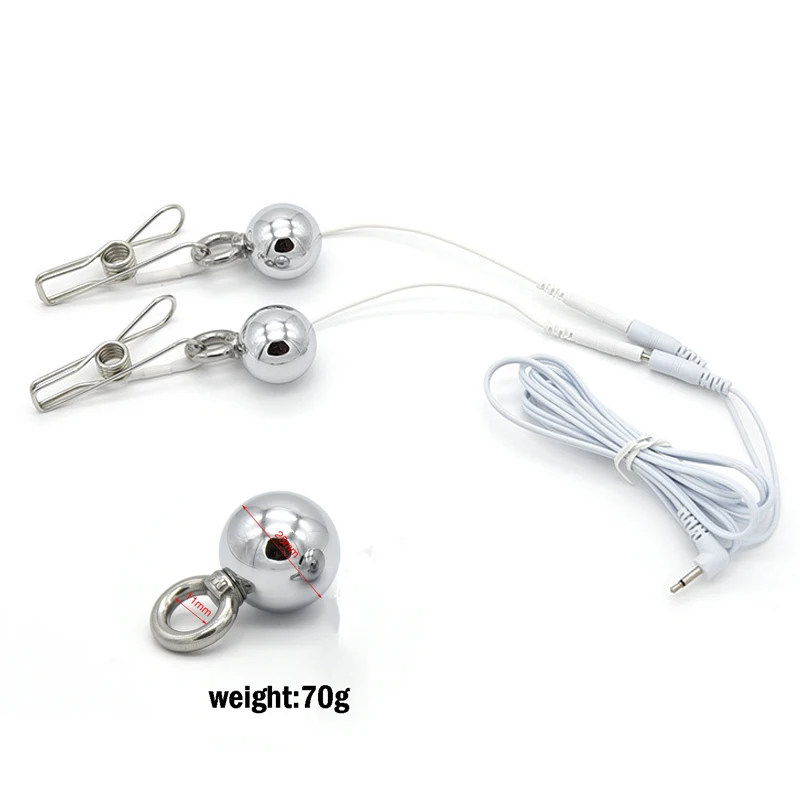 Electro Shock Nipple Clamps Metal Weight Balls Clip Stimulator BDSM Torture Adult Games Accessories Sex Toys For Woman | Красота и