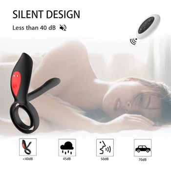 Couples Long Lasting Erection Penis Vibrator With Double Ring Nipples Massager Vagina Clitoris Stimulator Orgasm Adult Sex Toys 4