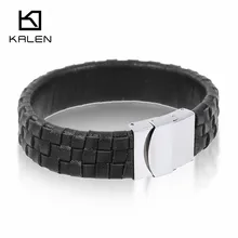 Высокое качество Для Мужчин's из плетеной кожи, ручной работы браслет модные 21 см Нержавеющая сталь Шарм персонализированный браслет аксессуар