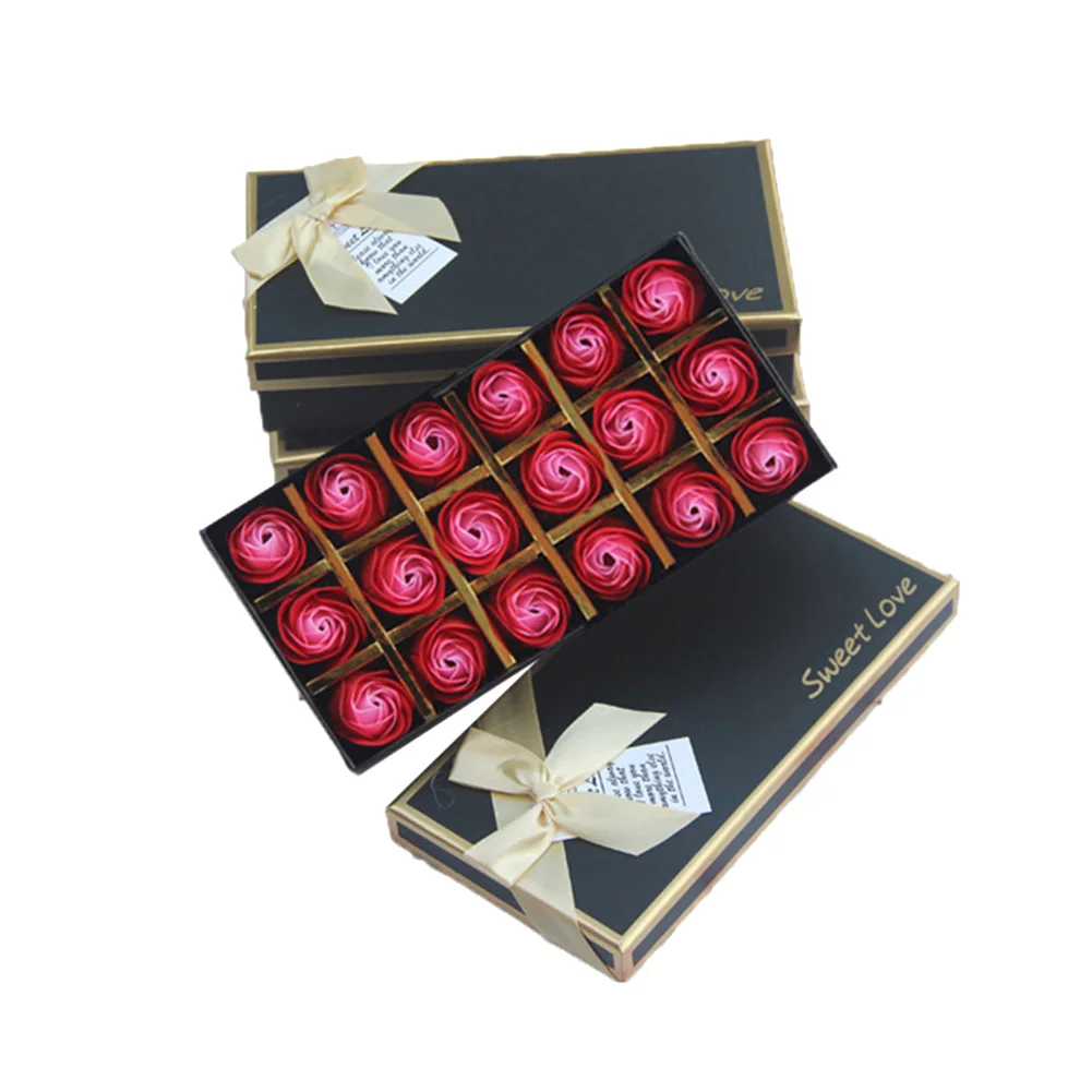 New 18Pcs Rose Soap Flower Gift Box Case Anniversary Valentines Day Birthday Present