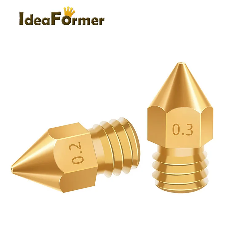 5 шт. MK7 MK8 сопла 0,2/0,3/0,4/0,5 мм M6 нить для 3D-принтеры Запчасти Makerbot экструдер печатающей головки Запчасти 1,75 мм 3,0 нити