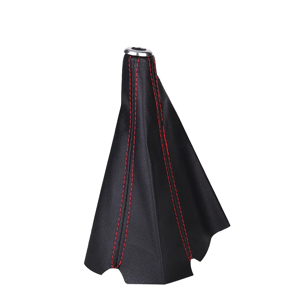 Universal Red Stitch Black Car Shift Knob Cover Manual/Auto Boot Dustproof
