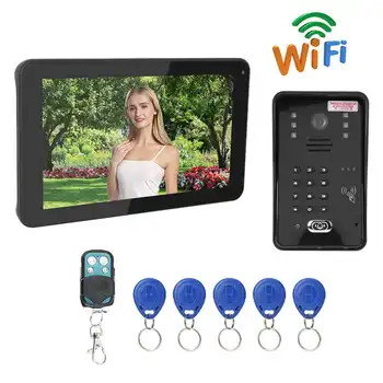 

WiFi Video Peephole Doorbell Rainproof Wired Video Intercom Doorphone TFT LCD Display APP Password ID Card Night Vision Doorbell