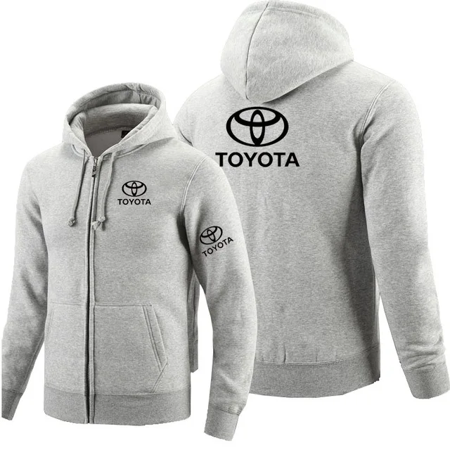 Толстовки с капюшоном на молнии для Toyota с логотипом, флисовая толстовка с капюшоном и длинным рукавом, мужская куртка на молнии, Толстовка X